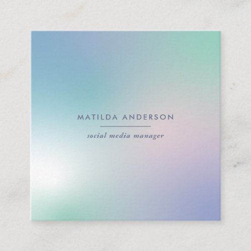 Abstract modern rainbow gradient square business card