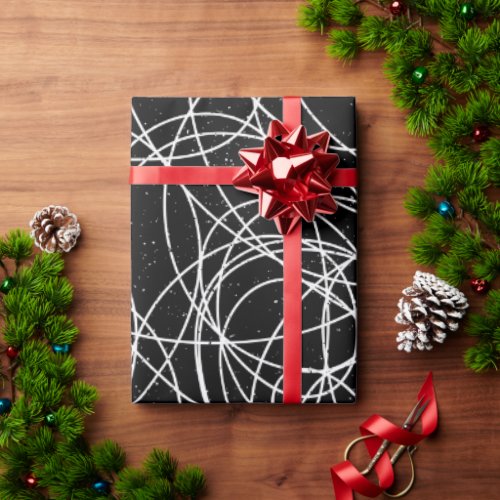 Abstract Modern Random Scribble Dots Wrapping Paper