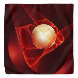 Abstract Modern Red Cream Fantasy Fractal Art Bandana