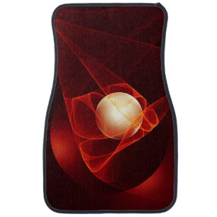 Abstract Modern Red Cream Fantasy Fractal Art Car Floor Mat