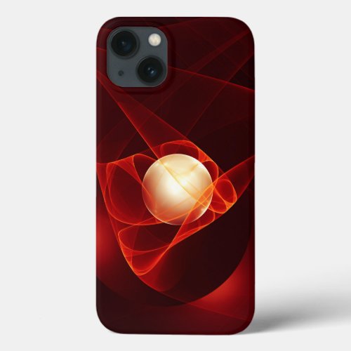 Abstract Modern Red Cream Fantasy Fractal Art iPhone 13 Case