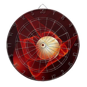 Abstract Modern Red Cream Fantasy Fractal Art Dart Board