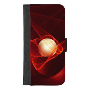Abstract Modern Red Cream Fantasy Fractal Art iPhone 8/7 Plus Wallet Case