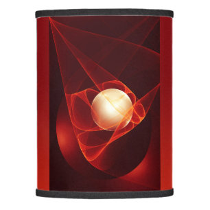 Abstract Modern Red Cream Fantasy Fractal Art Lamp Shade