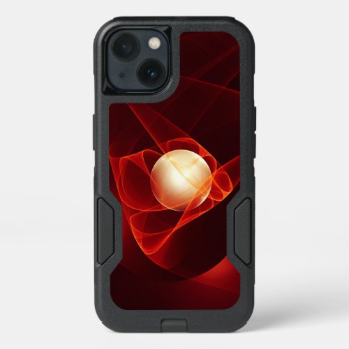 Abstract Modern Red Cream Fantasy Fractal Art iPhone 13 Case