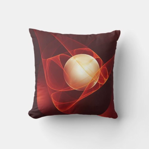 Abstract Modern Red Cream Fantasy Fractal Art Outdoor Pillow