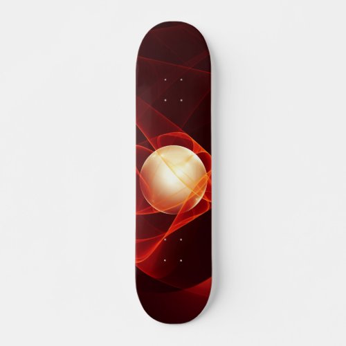 Abstract Modern Red Cream Fantasy Fractal Art Skateboard