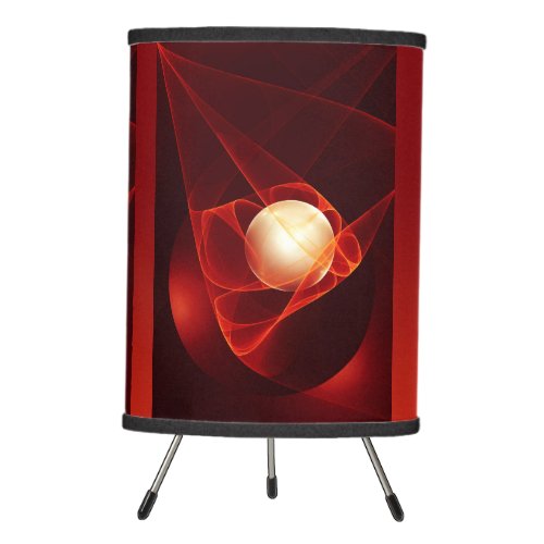 Abstract Modern Red Cream Fantasy Fractal Art Tripod Lamp