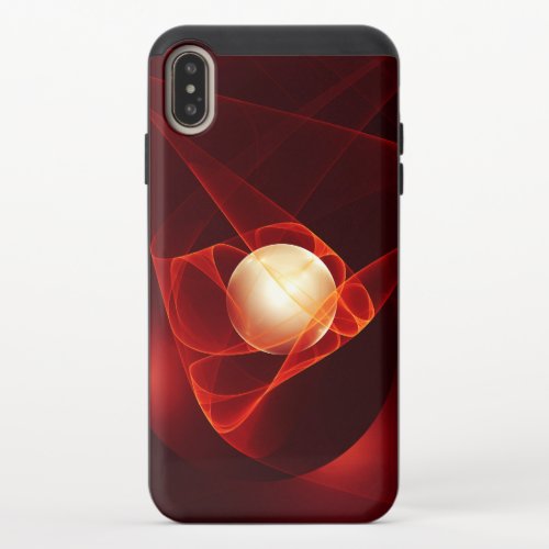 Abstract Modern Red Cream Fantasy Fractal Art iPhone XS Max Slider Case