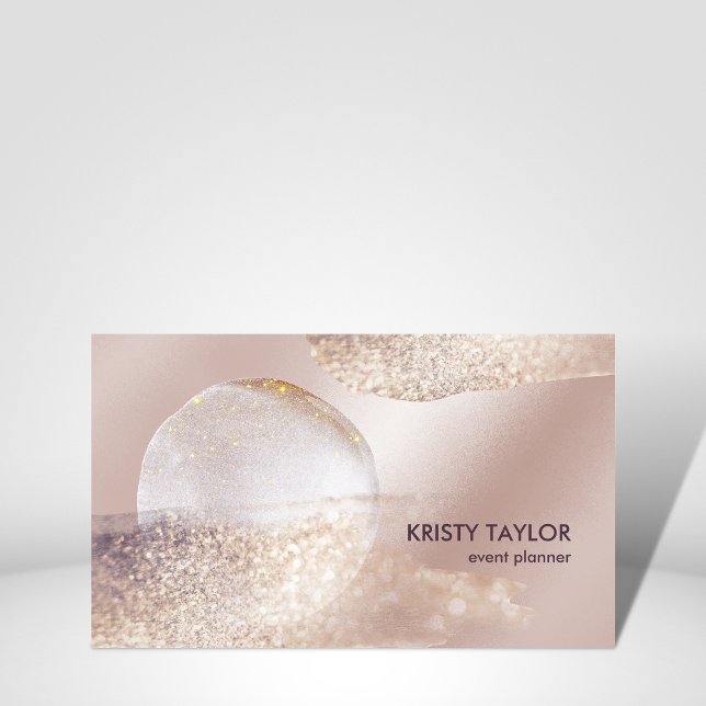 abstract modern rose gold blush pink business card (Creator Uploaded)