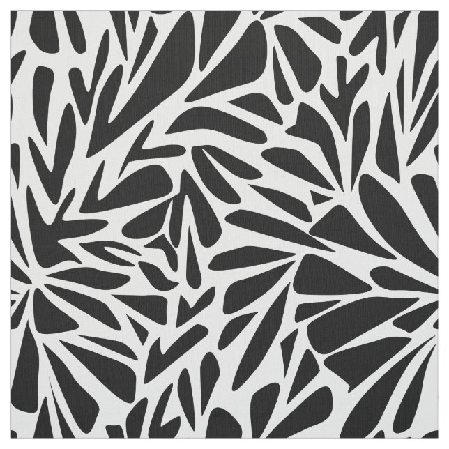 Abstract modern seamless monochrome floral stylish fabric (Swatch)