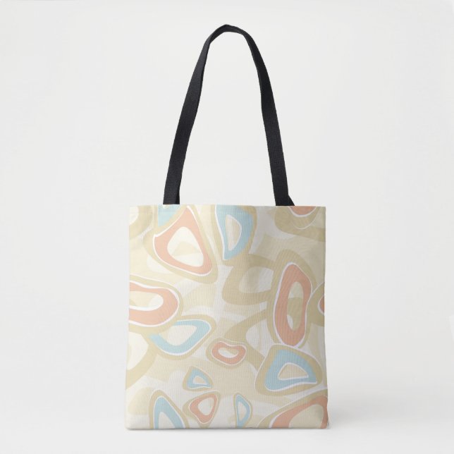 Abstract modern shapes geometrical print pastel co tote bag (Front)