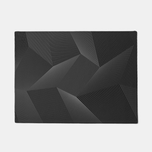 Abstract modern simple dynamic line pattern doormat