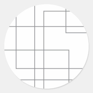 Abstract, modern, simple, minimal line pattern art classic round sticker