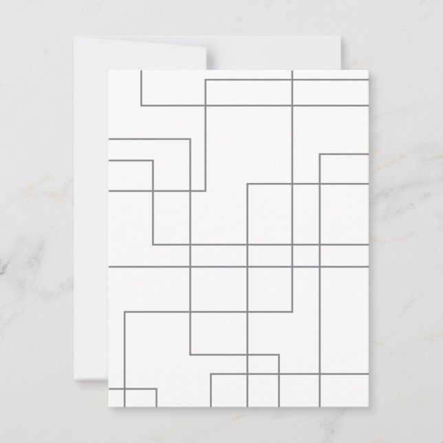 Abstract, modern, simple, minimal line pattern art note card (Front)