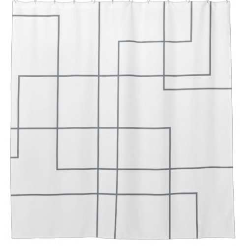 Abstract modern simple minimal line pattern art shower curtain