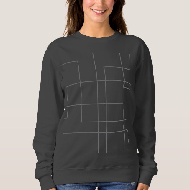 Abstract, modern, simple, minimal line pattern art sweatshirt (Front)
