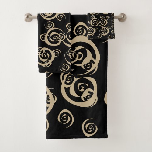 Abstract modern spirals patterns bath towel set