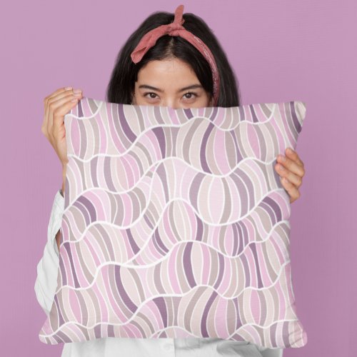 Abstract Modern Stripes Pink Pattern Throw Pillow