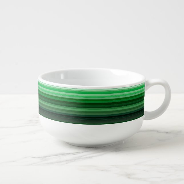 Abstract Modern Stripes Trendy Geometric Pattern  Soup Mug (Left)