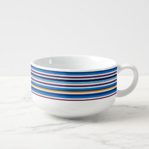 Abstract Modern Stripes Trendy Geometric Pattern  Soup Mug