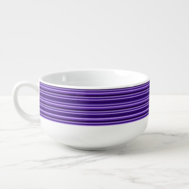 Abstract Modern Stripes Trendy Geometric Pattern  Soup Mug (Right)