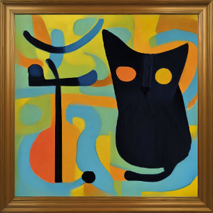 Abstract Modern Stylized Black Cat 1:1 Poster