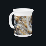 Abstract Modern Swirling Gold, Black and White  Beverage Pitcher<br><div class="desc">Abstract modern swirling tones blend of gold,  black and white bring simple elegance to home and life with this design.</div>