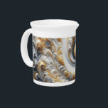 Abstract Modern Swirling Gold, Black and White  Beverage Pitcher<br><div class="desc">Abstract modern swirling tones blend of gold,  black and white bring simple elegance to home and life with this design.</div>