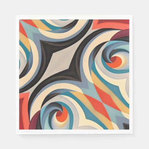 Abstract Modern Swirling Pattern of Colors Napkins