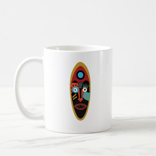 Abstract modern tattoo face art coffee mug (Left)