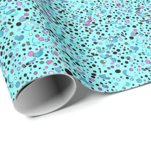 Abstract Modern Teal Artistic Fractal Pattern  Wrapping Paper