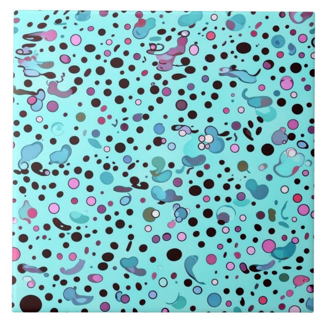 Abstract Modern Teal Blue Pattern  Ceramic Tile