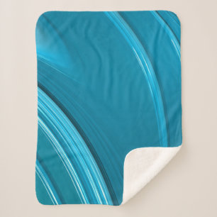 Abstract Modern Teal Blue Swirl Small Sherpa Blanket