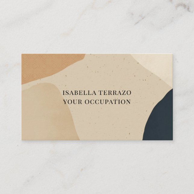 Abstract Modern Terracotta Black Shapes Business C Business Card (Front)