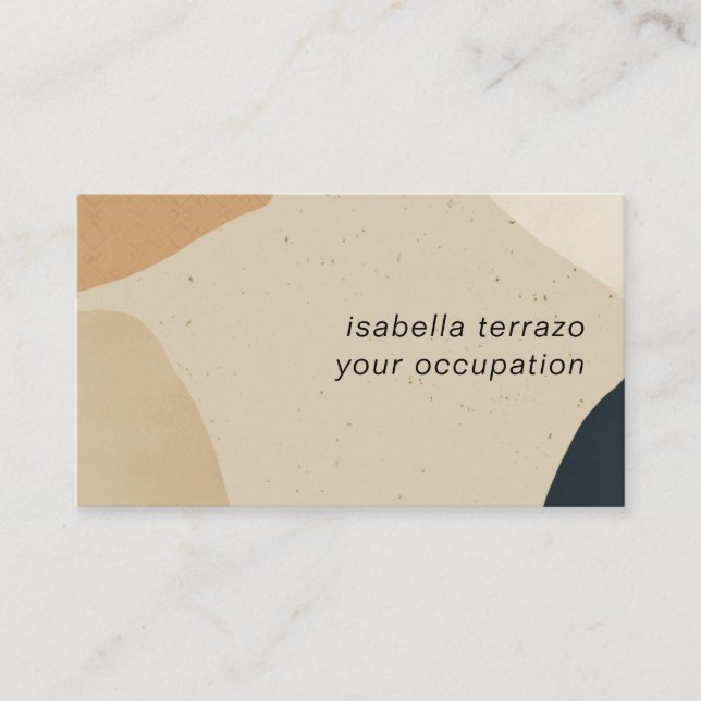 Abstract Modern Terracotta Black Shapes Business Card (Front)