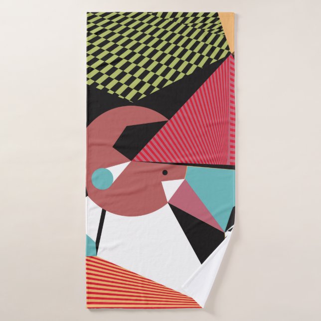 Abstract modern triangles background pattern illus bath towel (Bath Towel)