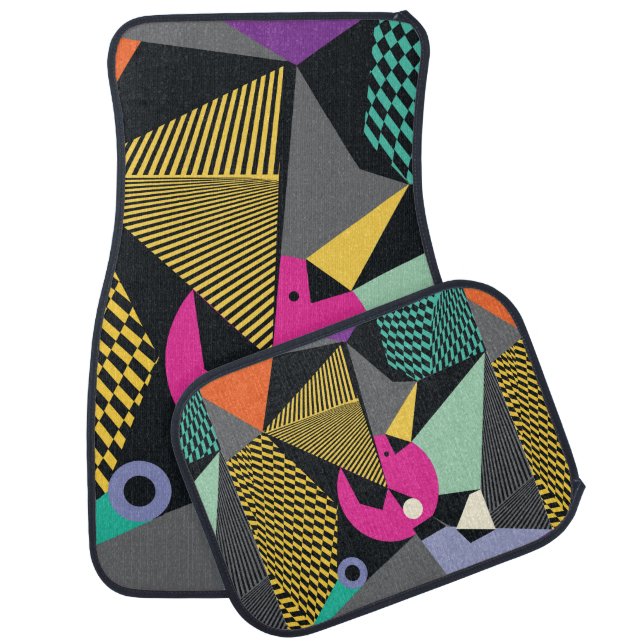 Abstract modern triangles background pattern illus car floor mat (Set)