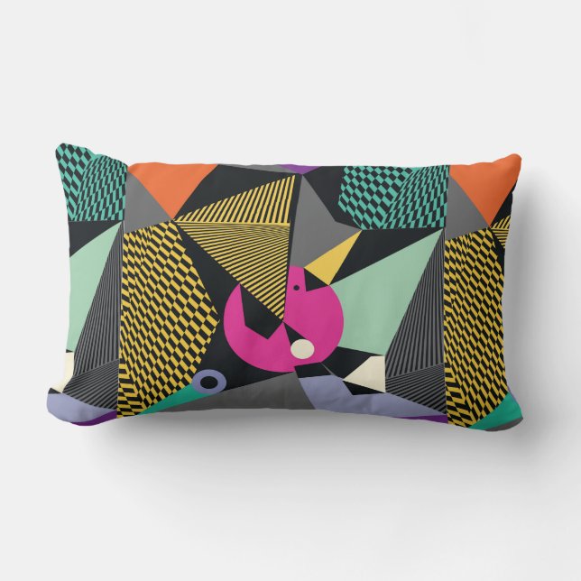 Abstract modern triangles background pattern illus lumbar pillow (Front)