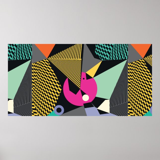 Abstract modern triangles background pattern illus poster (Front)
