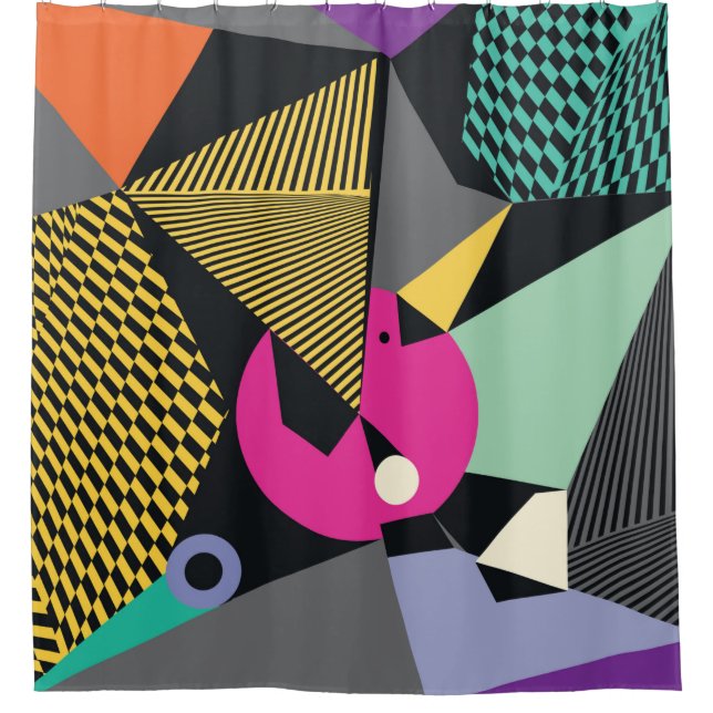 Abstract modern triangles background pattern illus shower curtain (Front)