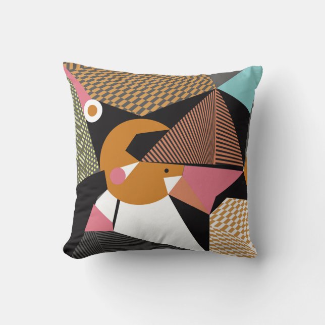 Abstract modern triangles background pattern illus throw pillow (Front)