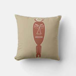 Abstract Modern tribal indigenous face art Throw Pillow