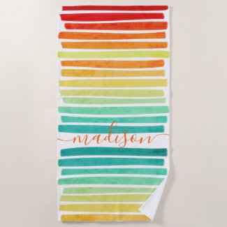 Abstract Modern Tropical Colors Brush strokes Name
