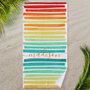 Abstract Modern Tropical Colors Brush strokes Name
