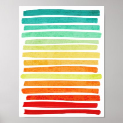 Abstract Modern Tropical Summer Colors Brushstroke Poster