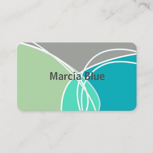 abstract modern turquoise and green minimalist  business card