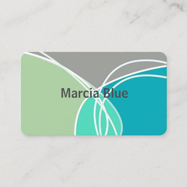 abstract modern turquoise and green minimalist  business card (Front)