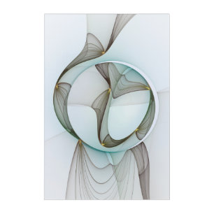 Abstract Modern Turquoise Brown Gold Elegance Acrylic Print