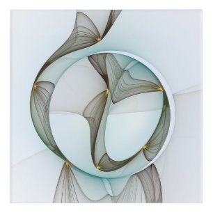 Abstract Modern Turquoise Brown Gold Elegance Acrylic Print
